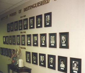 A view of the Adventist Women of Distinguished Service wall in the Women's Ministries Department at the General Conference World Headquarters.